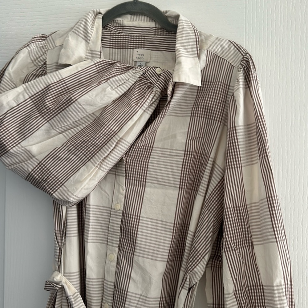 A New Day midi dress, tie waist, long sleeve - Large